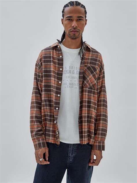 GUESS Originals Washed Flannel Shirt.